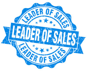 Fototapeta premium Leader of sales grunge blue vintage round isolated seal