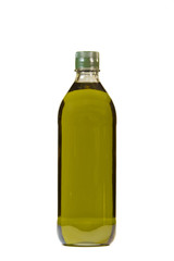 Olive oil bottle isolated over white background