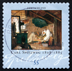Postage stamp Germany 1979 The Poor Poet, by Carl Spitzweg