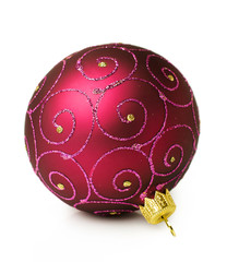 purple Christmas ball with ornament