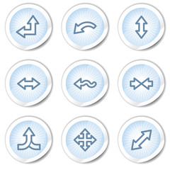 Arrows web icons set 2, light blue stickers