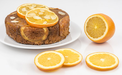 Fototapeta na wymiar orange upside down cake