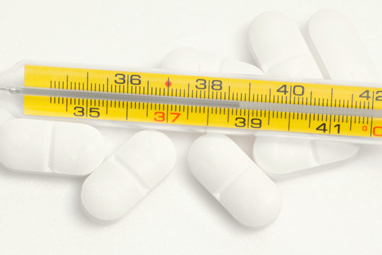 thermometer with pills