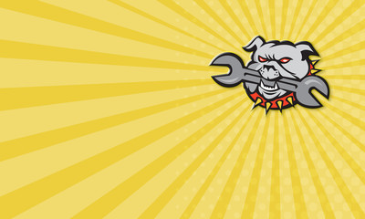 Bulldog Dog Spanner Head Mascot