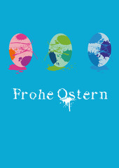 Eier mit bunten Kleksen bemalt, Hintergrund