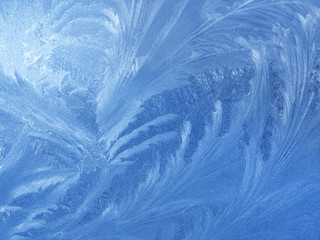 Ice pattern on glass
