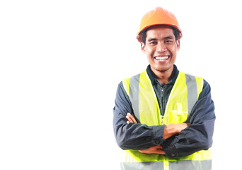 Man engineer isolated on white background - Powered by Adobe