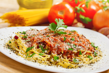 Food, Pasta close-up, ingredients on background
