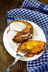 Homemade fried potato fritters