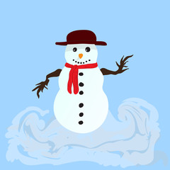 Cute Snowman. Vector illustration