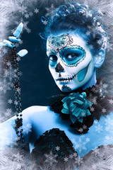 winter make up sugar skull