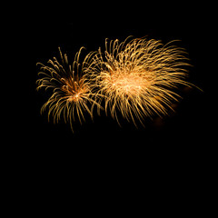 Obraz premium colorful fireworks over dark sky background