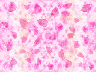 ハートと花の背景素材