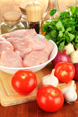 Raw turkey meat close up