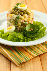 Russian traditional salad Olivier,