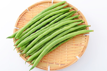 ざるに入れたいんげん