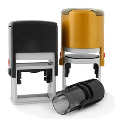 Stamps isolated on white