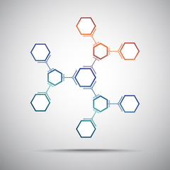 connection of hexagonal cells. gradient