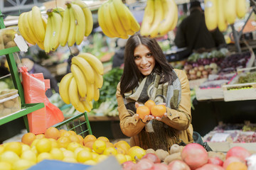 Young woman on the market
