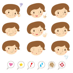 いろいろな表情　女性