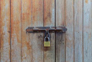 Locked wooden door