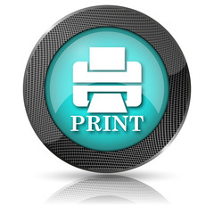 Printer with word PRINT icon