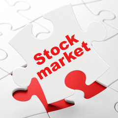 Business concept: Stock Market on puzzle background