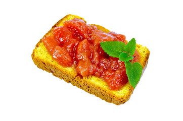 Bread with apple or pear jam