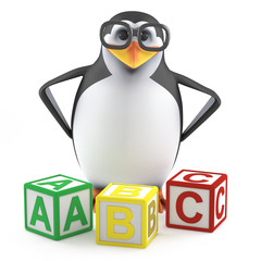 Boffin penguin teaches the ABC