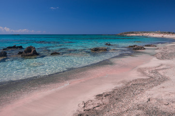 Pink sand in Elafonisi Beach