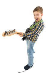 Boy playing the guitar