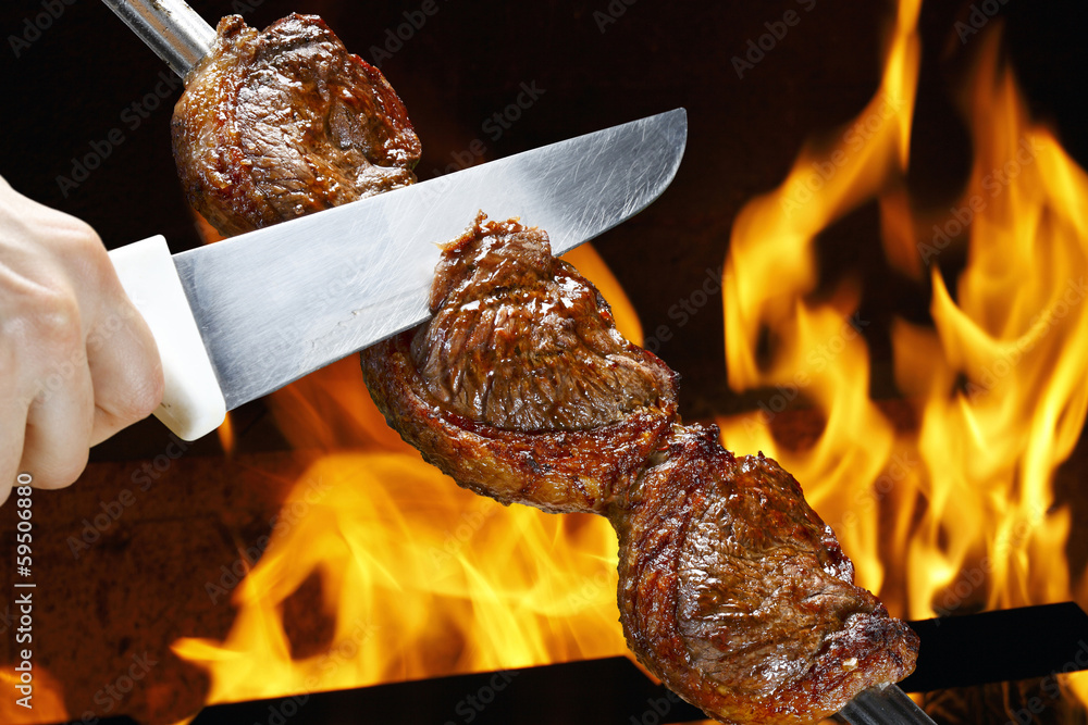 Sticker picanha, traditional brazilian barbecue.