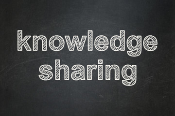 Fototapeta premium Education concept: Knowledge Sharing on chalkboard background