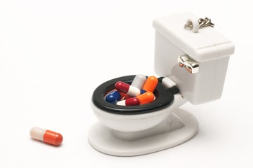 Pills, capsules on white background, Pharmacy, Medicine