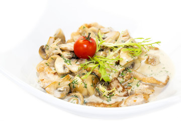 mushrooms in a cream sauce