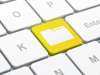Finance concept: Folder on computer keyboard background