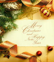 Art vintage Christmas greeting card