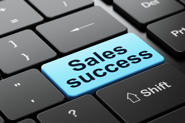 Marketing concept: Sales Success on computer keyboard background