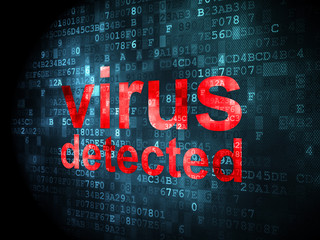Protection concept: Virus Detected on digital background