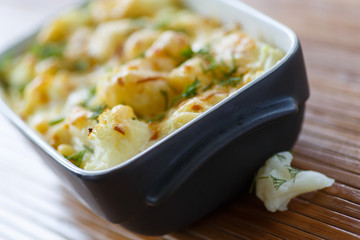 cauliflower baked with egg and cheese