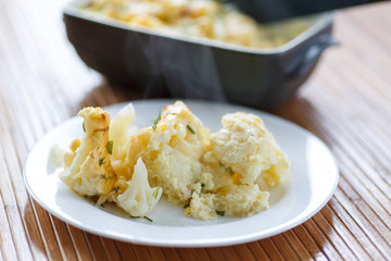 cauliflower baked with egg and cheese