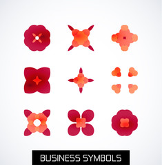 Modern abstract geometric business icons. Icon set