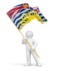 Man and flag of British Columbia (clipping path included)