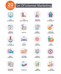 Internet Marketing icons,Colorful version,vector