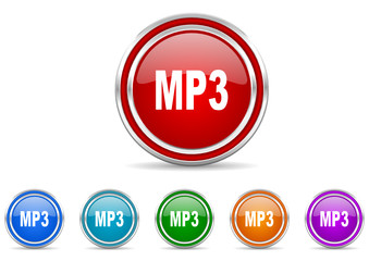 mp3 icon vector set