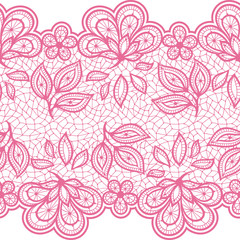 Old lace seamless pattern, ornamental flowers. Vector texture.