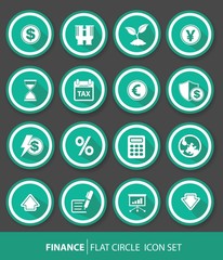 Economic and finance buttons,Green version