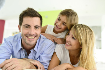 Obraz premium Portrait of happy family at home