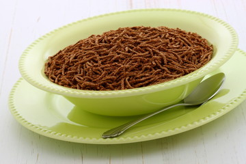 Delicious bran cereal breakfast