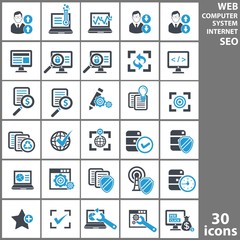 Computer system and Seo analysis icons